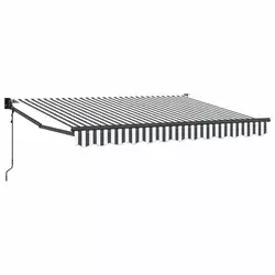 Povlačivi tende Antracit i bijelo 3,5 x 2 m Poliester i metal