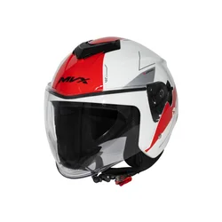 MVX 852 Jet kaciga za motor, belo-crvena, veličina S
