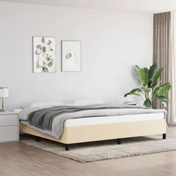 vidaXL Posteljni okvir brez vzmetnice krem 200x200 cm blago