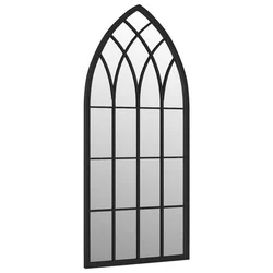 Vrtno ogledalo crno 100 x 45 cm željezno za vanjsku upotrebu