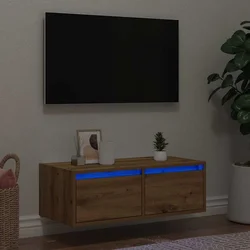 TV ormarić s LED svjetlima boja artisan hrasta 75x35,5x25 cm
