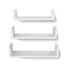 Set od 3 zidne police SHELFY, bele