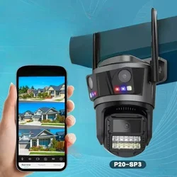 WiFi sigurnosna kamera sa 3 sočiva P20-SP3IC - 360° pregled bez mrtvih uglova!