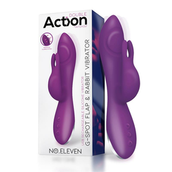 Action No. Eleven Vibrator with Bunny, G-Spot and Pulse Function Purple