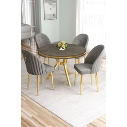 Hanah Home Trpezarijski set, 5 komada, Sivi