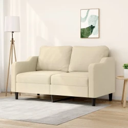 Greatstore Kavč dvosed krem 140 cm blago