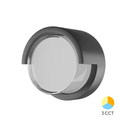 Braytron Zidna baštenska svetiljka BRY-WALLS-G1-KRUG-SIVA-15W-3U1-IP65