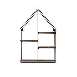 Hanah Home Lilium Zidna polica, Braon-crna