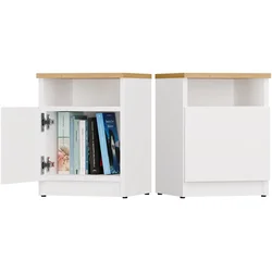 Topeshop Nočna omarica GALAX 30/1D BELA-ARTISAN