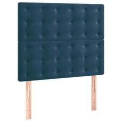 Vidaxl Vzglavje postelje temno modro 90x5x118/128 cm žametno