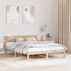 vidaXL Posteljni okvir Naravni les Trden borov les 160 x 200 cm