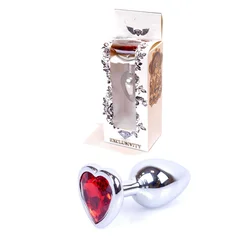 Jewellery Silver Heart PLUG- Red