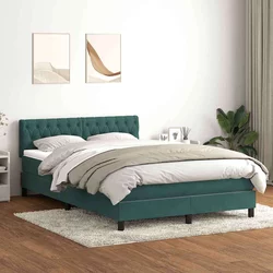 Box Spring krevet s madracem i LED tamno zeleni 160x220 cm baršun