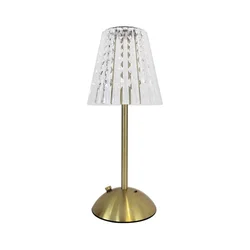 LED stona lampa ELBA, dodirna i prigušiva, punjiva, LED/1,6W/800 mAh, zlatna/prozirna