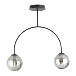 Mitea M11098-2 luster luk sa 2 dimljene kugle, crni, 2xE27