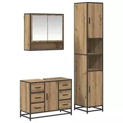 Set namještaja za kupaonicu s ladicama 3 pcs Umjetnički hrast