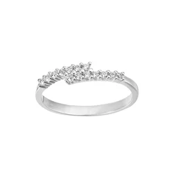 DIAMANT LETERNEL Prstan Eternity-Ring aus 375 Weißgold mit Zirkonia srebrna