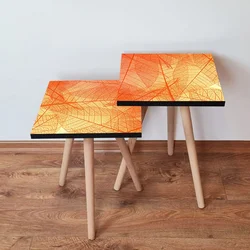 Hanah Home Set klub stočića 2Shp359, 2 komada, Narandžasti