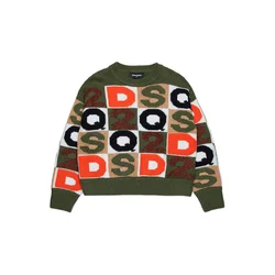 DSQUARED2 Pulover bež/zelena/rdeča/bela