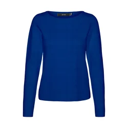 VERO MODA Pulover VMGOLD NEEDLE temno modra