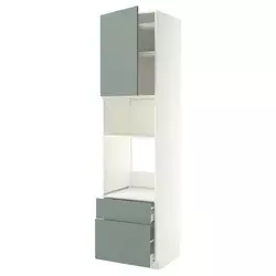 METOD / MAXIMERA Visoki element za ugradne uređaje, bela/Nickebo mat sivozelena, 60x60x240 cm