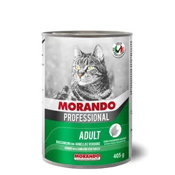 Morando Professional Cat Prof Adult Koščki Jagnjetina in zelenjava 405g konzerva