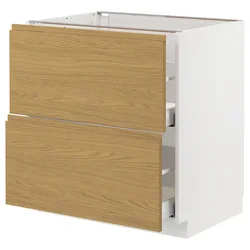 METOD / MAXIMERA Pod.element, 2fronta/2vis.fioke, bela/Voxtorp im. hrastovine, 80x60 cm