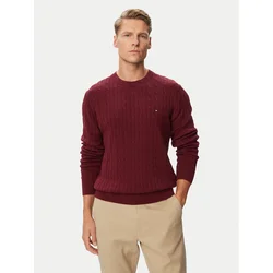 Tommy Hilfiger Pulover Classic MW0MW33132 Bordo rdeča Regular Fit