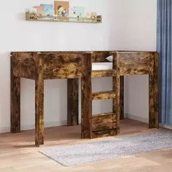 Krevet na kat za djecu s pohranom Dimljeni hrast 75 x 190 cm