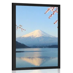 Plakat pogled z jezera na Fuji - 30x45 black