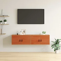 Ormar za Zid s policom Zidne 2 pcs Vosak smeđa 60 x 30 x 30 cm