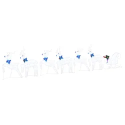 LED Riječni jeleni 7 pcs Bijelo tkanina