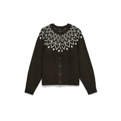 VERO MODA Pletena jopa VMKARLA čokolada/bela