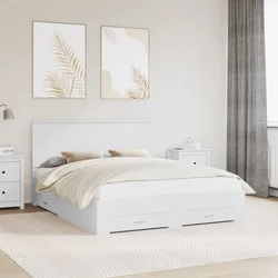 vidaXL Konstrukcija postelje Bela 160 x 200 cm Konstruiran les