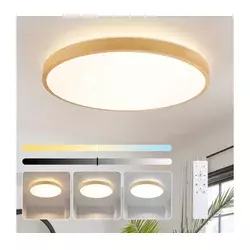 Brilagi-LED prigušiva svetiljka GLASS POOL DOUBLE LED/80W/230V 60 cm u dekoru drveta + daljinski upravljač