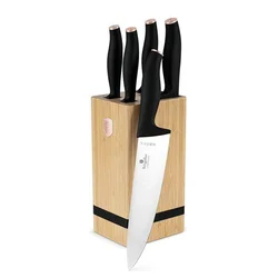 Berlinger Haus Set noževa sa bambusovim stalkom Black Rose Collection BH-2970, 6 komada, Crni