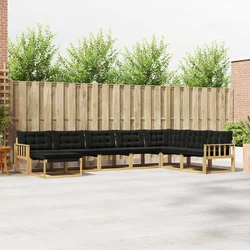 Set vanjskih sofa s jastukom 8 pcs Bijela i crna
