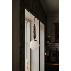 Globen Lighting obesna svetilka Torrano, rjava, O 15 cm - Dnevna soba/jedilnica - Dizajn - rjava marmorirana, bela, brušena medenina - Steklo