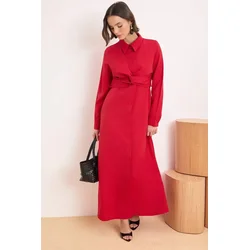 Trendyol Modest Ženska haljina Tctss26Eb00095, Crvena