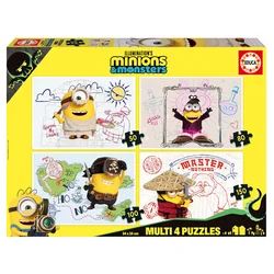 Puzzle Multi 4 Minioni Educa 50-80-100-150 delov od 5 let