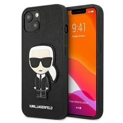 KARL LAGERFELD Maska za telefonHc Saffiano Ikonik Patch za iPhone 13 6.1, Crna