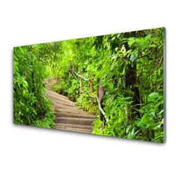 tulup.si Steklena slika Stopnice narava 120x60 cm 4 obešalnika