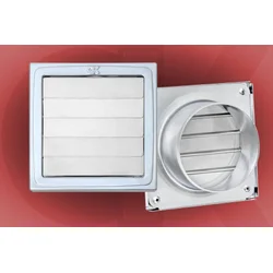 Gravitaciona ventilaciona rešetka 150x150/ fi 125mm inox ( 9059 )