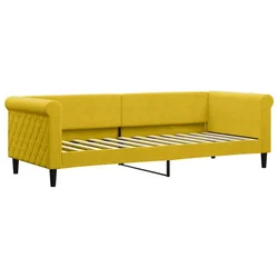 Vidaxl Raztegljiva postelja rumena 80x200 cm žamet