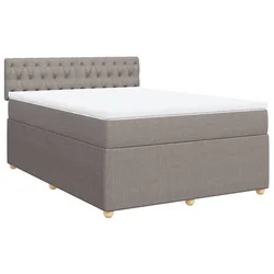 Vidaxl Box spring postelja z vzmetnico taupe 140x190 cm blago