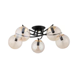 Plafonski luster SAVI 5xE14/10W/230V crna/zlatna