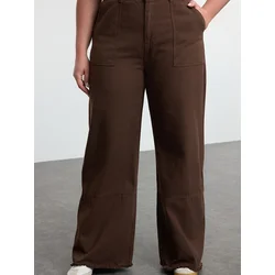 Trendyol Curve Ženske farmerke Tbbaw25Cj00001, Braon