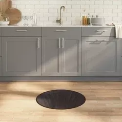 Vidaxl vidaXL Okrogla preproga temno rjava 60 cm bambus