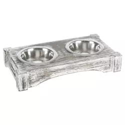 Trixie Set činija na drvenom postolju Wooden Bowl Set - 2 x 0.2 l
