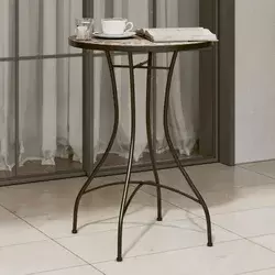 Bistro stolić s mozaikom boja cigle i bijela O50x70cm keramički